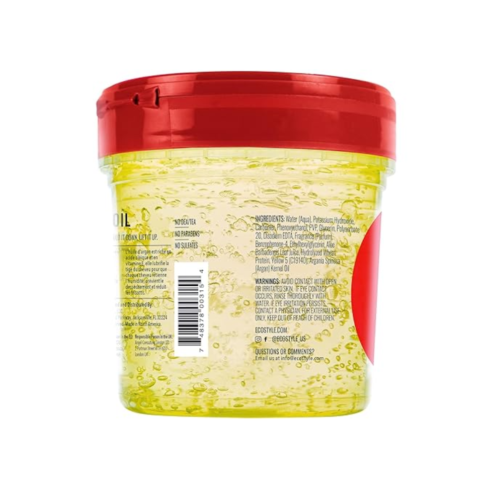 Eco Styler argan oil gel 236ml for strong hold shine hydration and frizz control styling