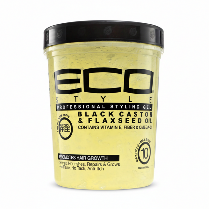 Eco Styler Black Castor Flaxseed Gel 2.36L | Repair Growth Shine Strong Hold
