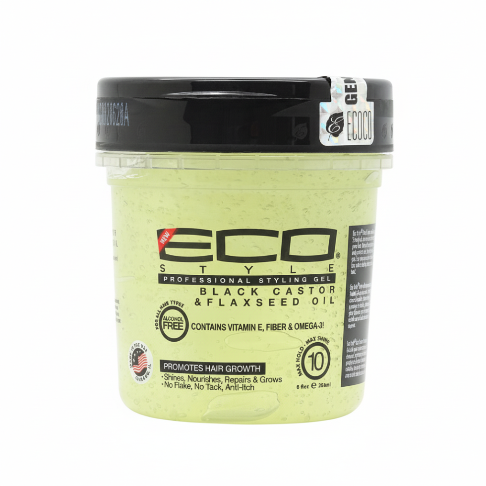 Eco Styler black castor and flaxseed gel 236ml for hair repair growth shine and frizz control styling