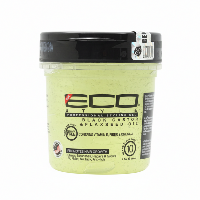 Eco Styler black castor and flaxseed gel 236ml for hair repair growth shine and frizz control styling