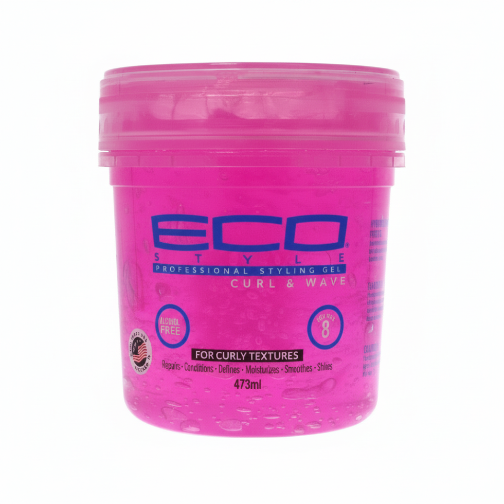 eco styler curl and wave gel 473ml for firm hold curl definition and frizz control shiny hair