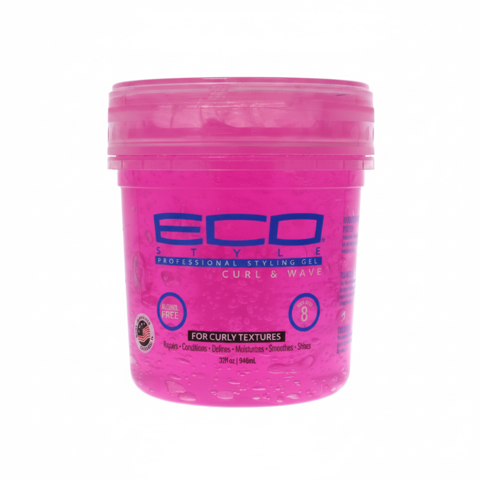 eco styler curl and wave gel 946ml for firm hold curl definition and frizz control shiny hair