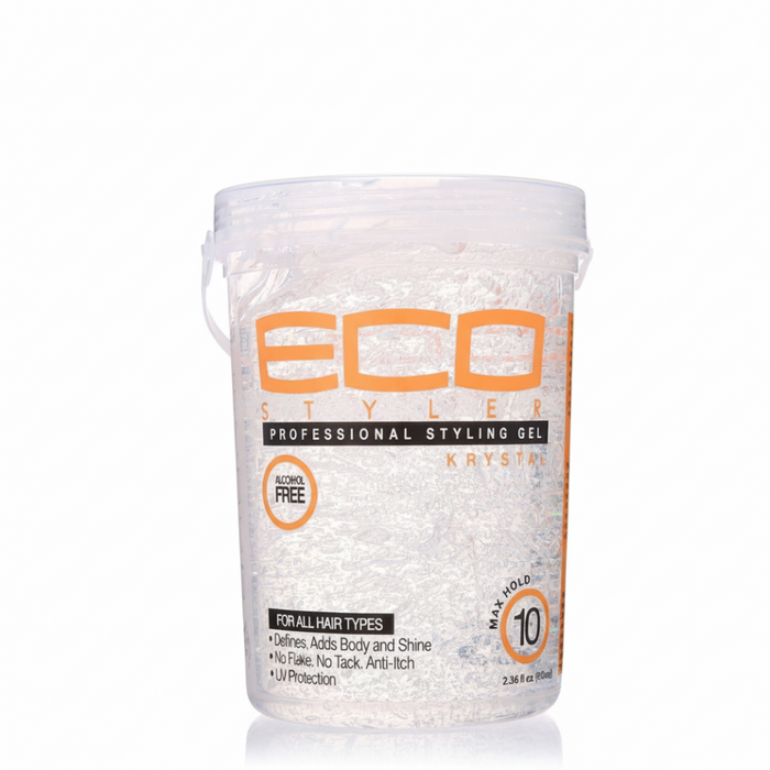 Eco Styler Krystal styling gel 2.36L max hold shine frizz control clear salon size gel