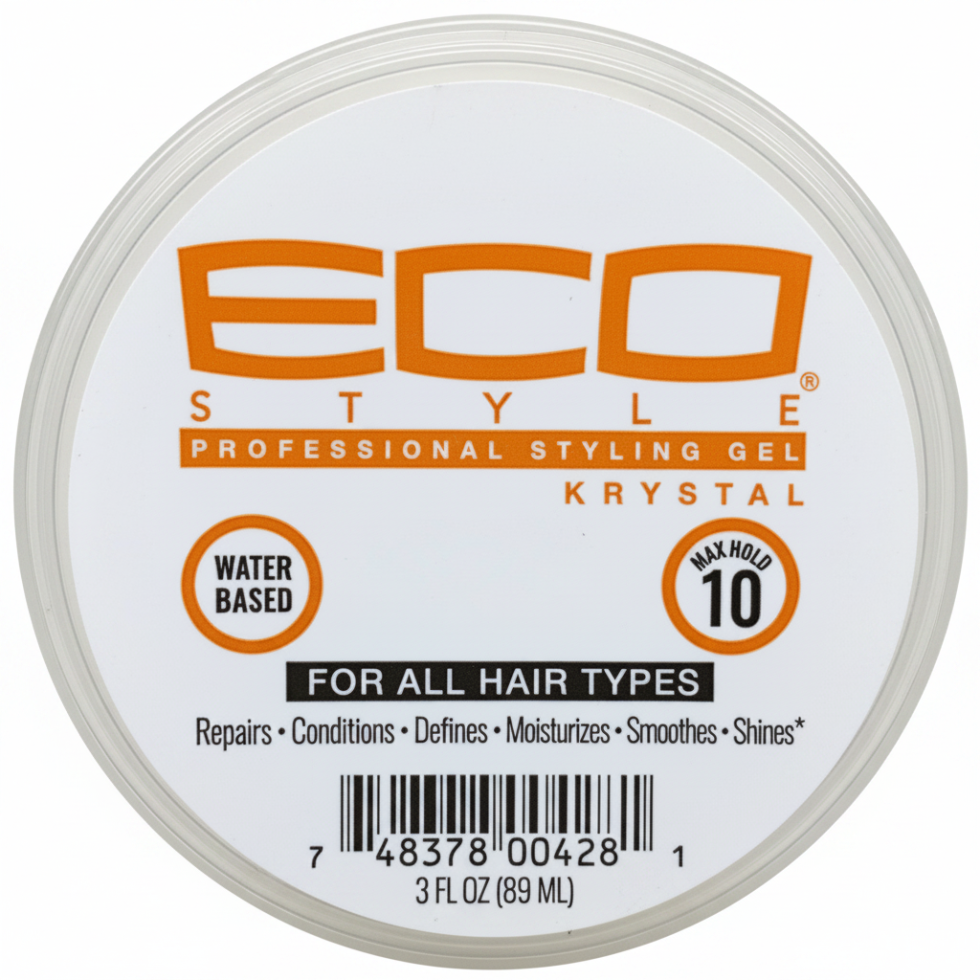 eco styler krystal styling gel 89ml for max hold shine and frizz control clear hair styling gel