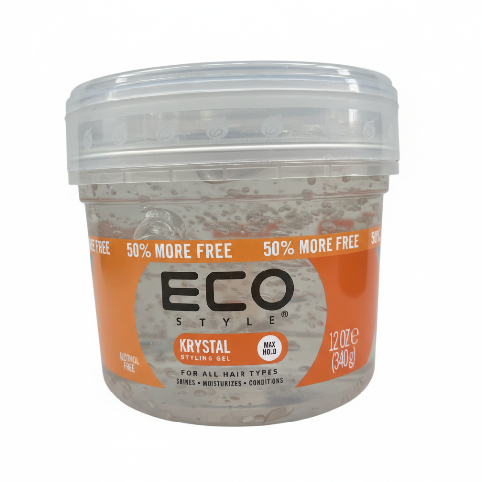 eco styler krystal styling gel 340g for max hold shine and frizz control clear hair styling gel