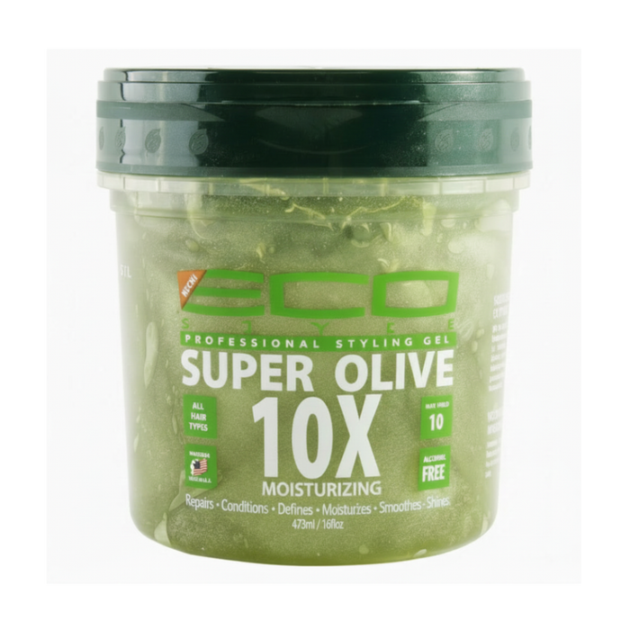 eco super olive 10x styling gel 473ml moisturize define shine hair for smooth frizz free styles
