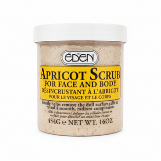 Eden apricot face and body scrub for exfoliation brightening pore cleansing and smooth glowing skin
