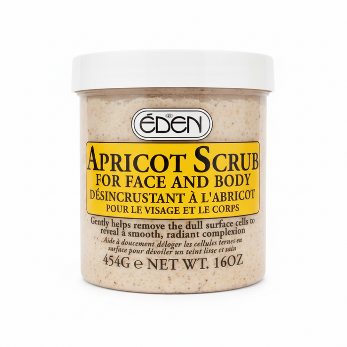 Eden Apricot Face & Body Scrub 16oz | Exfoliating Brightening & Smooth Skin Care