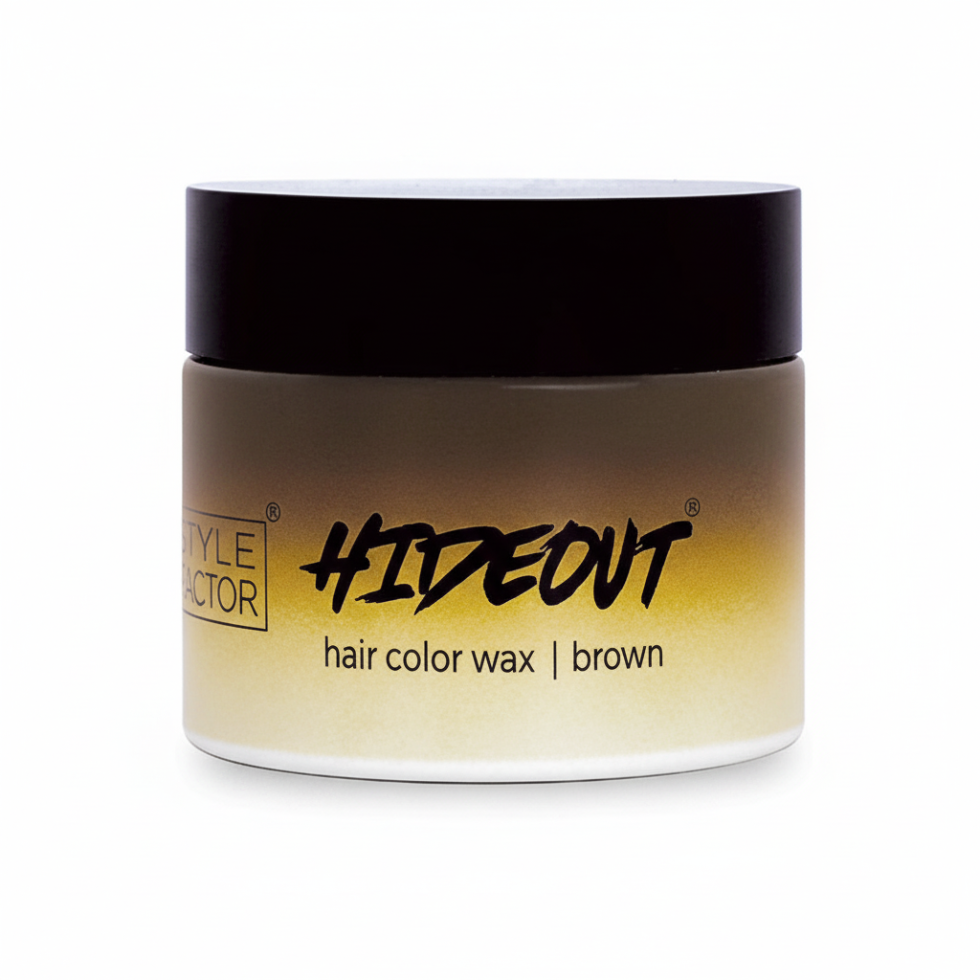 edge booster hideout brown hair color wax 1.7oz temporary styling wax natural brown color strong hold washable hair wax styling product