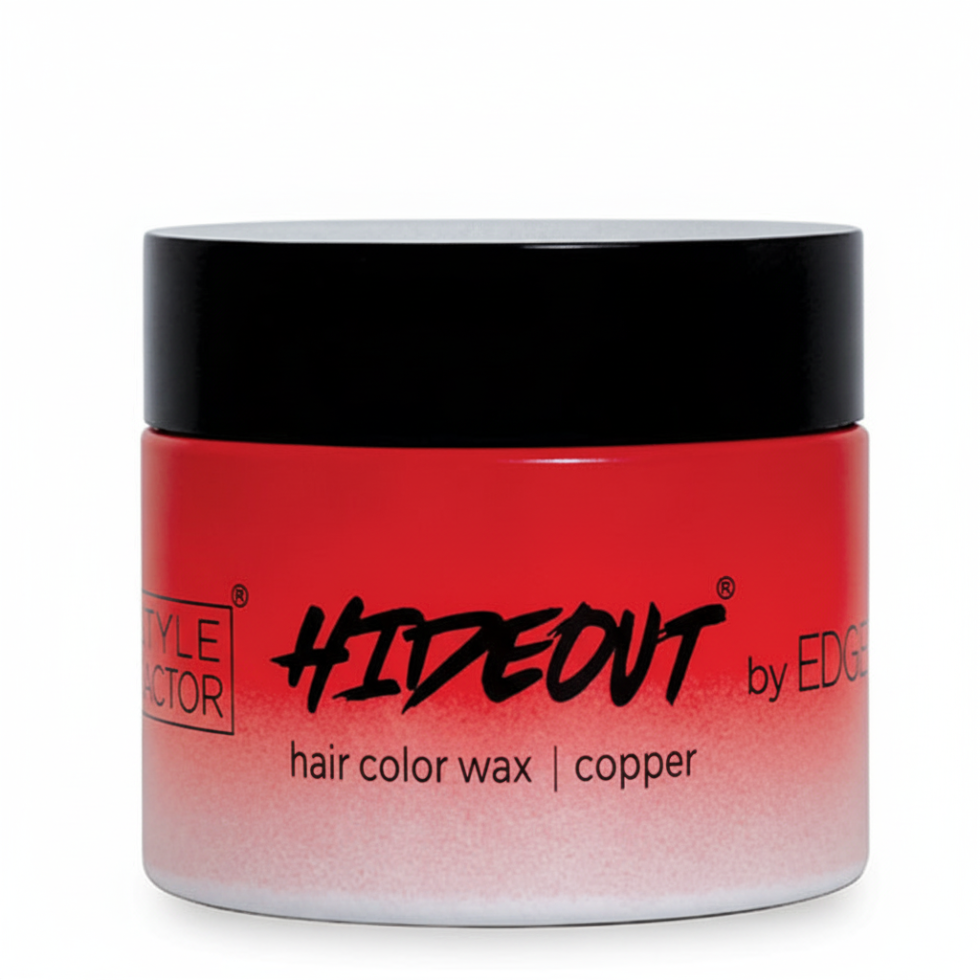 edge booster hideout copper hair color wax 1.7oz temporary styling wax bold copper color strong hold washable hair wax creative styling product