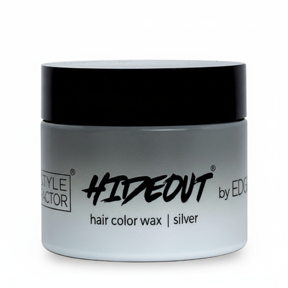 edge booster hideout silver hair color wax 1.7oz temporary styling wax metallic silver color strong hold washable hair wax creative styling product