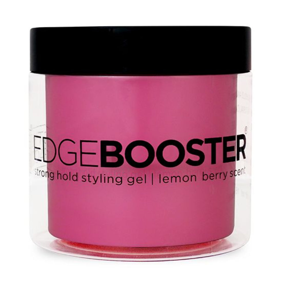 edge booster strong hold styling gel 500ml lemon berry scent long lasting frizz control shine sleek hair styling gel pump bottle