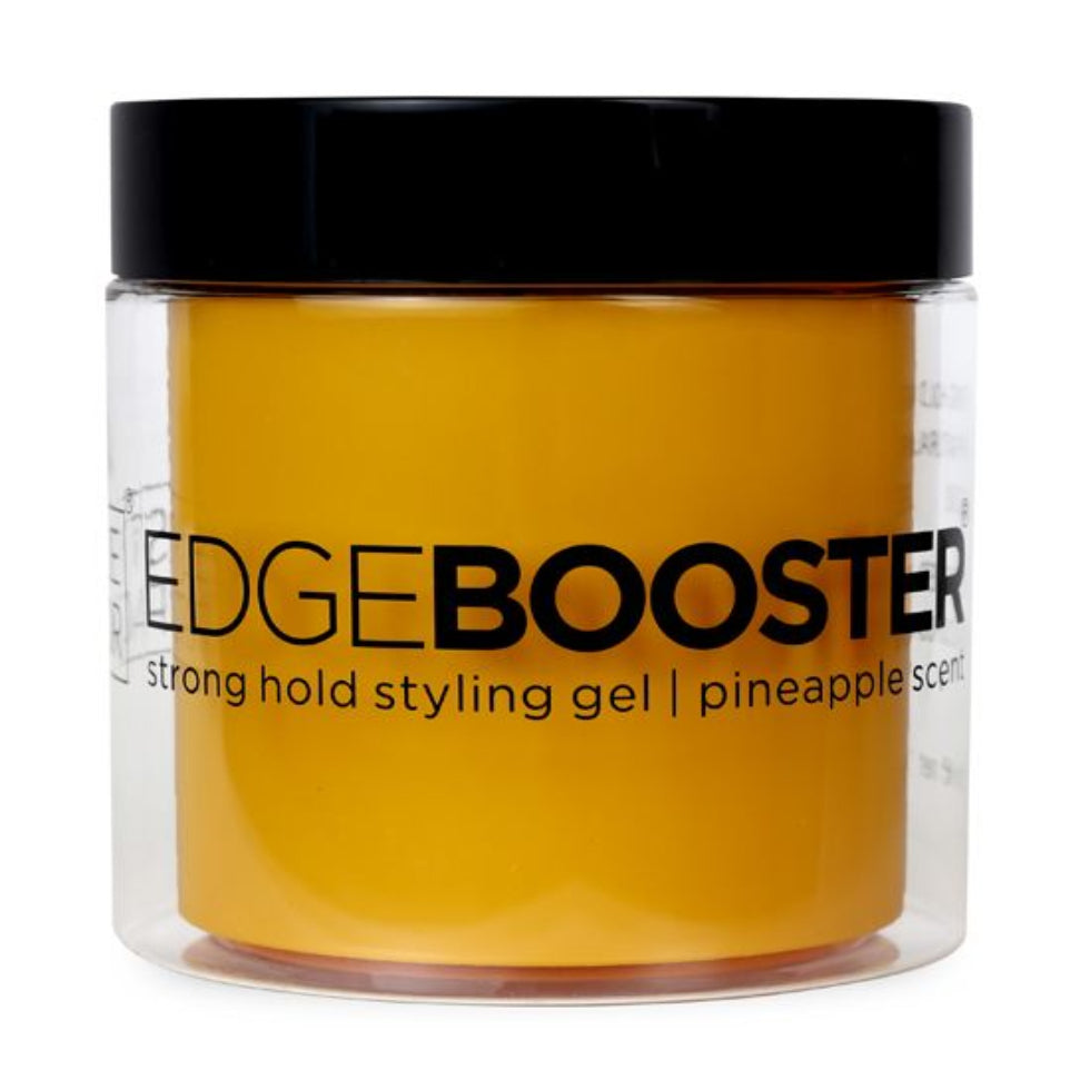 edge booster strong hold styling gel 500ml pineapple scent long lasting frizz control shine sleek hair styling gel pump bottle