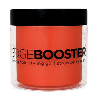 edge booster strong hold styling gel 500ml strawberry scent long lasting frizz control shine sleek hair styling gel pump bottle
