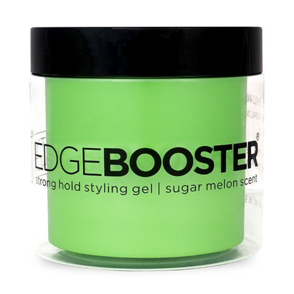 edge booster strong hold styling gel 500ml sugar melon scent long lasting frizz control shine sleek hair styling gel pump bottle