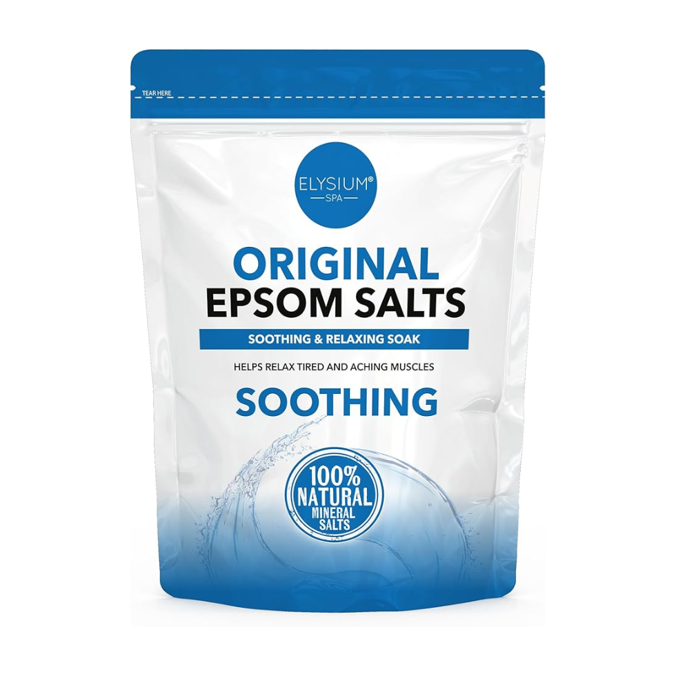 elysium spa original epsom salts 100 percent natural muscle relief bath soak 450g