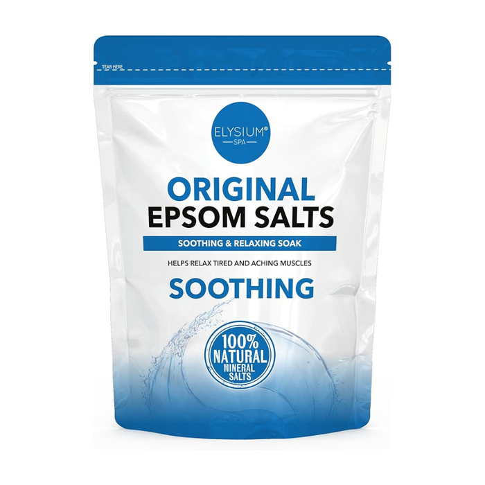 elysium spa original epsom salts 100 percent natural muscle relief bath soak 450g