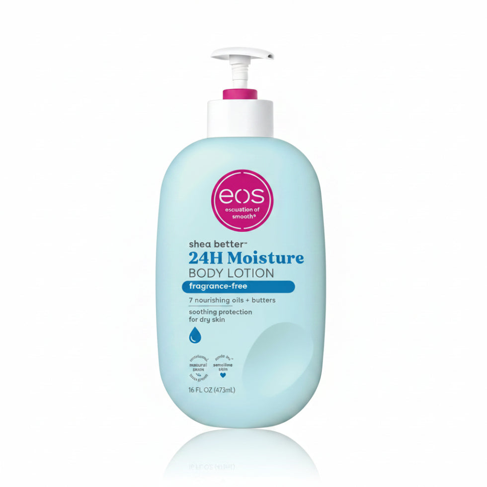 Eos fragrance-free sensitive skin body lotion 473ml pump bottle for hydrating daily skin care