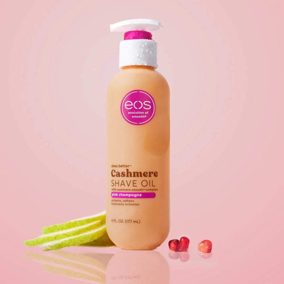 Close-up texture shot showing the clear, lightweight oil-serum consistency designed to provide slip and cushioning during shaving.