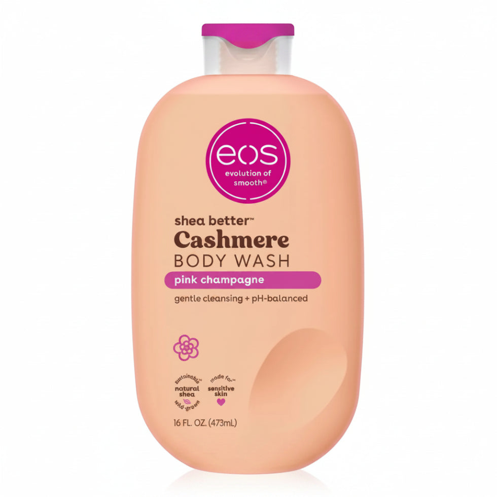 Eos pink champagne body wash 473ml pump bottle for hydrating daily skin care