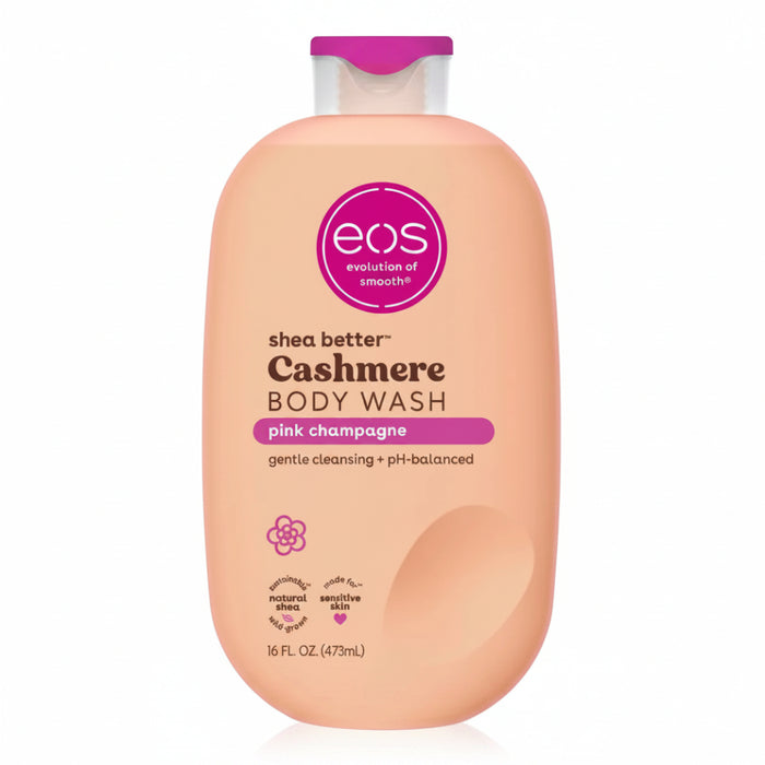 Eos pink champagne body wash 473ml pump bottle for hydrating daily skin care