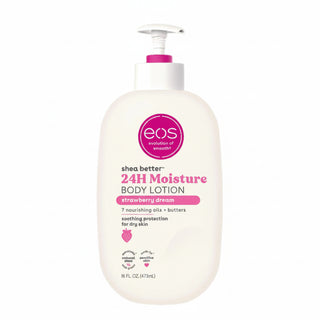 Eos strawberry dream body lotion 473ml pump bottle for hydrating daily skin care