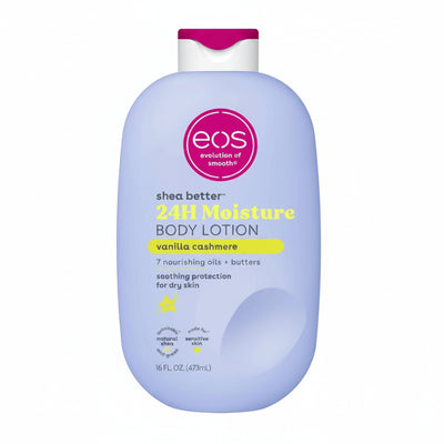 Eos vanilla cashmere body lotion 473ml pump bottle for hydrating daily skin care
