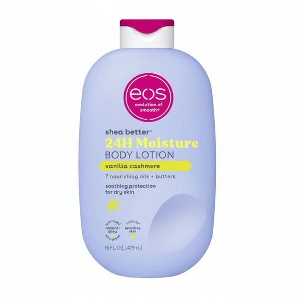 Eos vanilla cashmere body lotion 473ml pump bottle for hydrating daily skin care