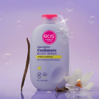 Eos vanilla cashmere body wash 473ml pump bottle for hydrating daily skin care
