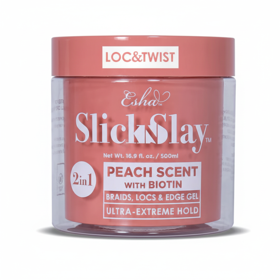 Esha slick n slay peach scent biotin gel 500ml ultra extreme hold styling gel for sleek frizz free hair