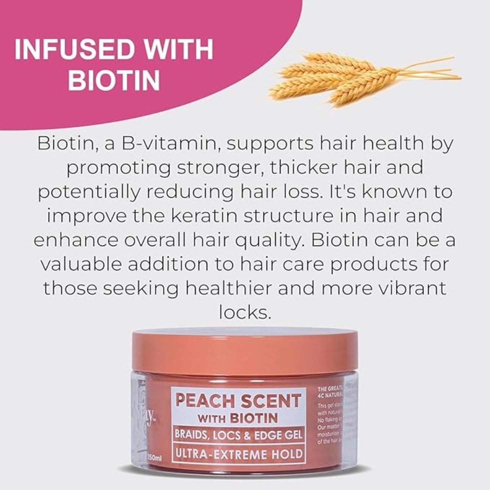 Esha slick n slay peach scent biotin gel 150ml for ultra extreme hold and sleek styling