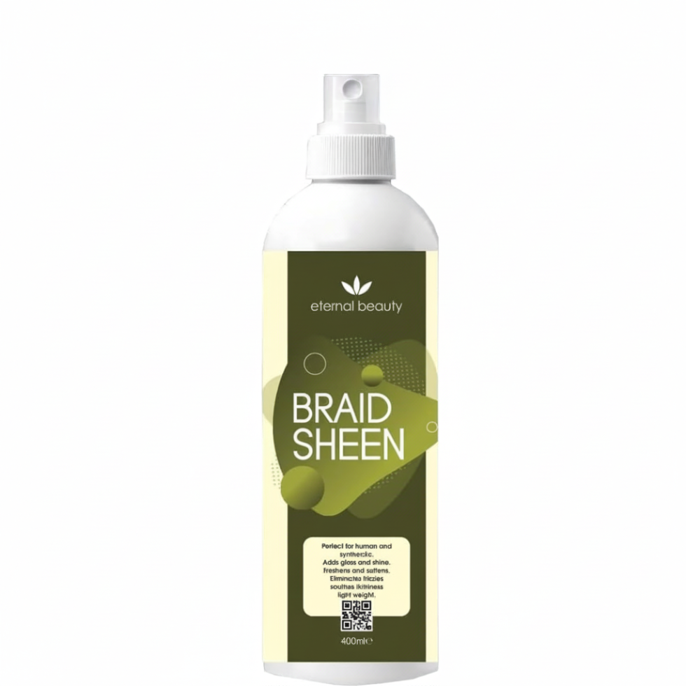 Eternal Beauty braid sheen spray 400ml for shine frizz control and scalp hydration