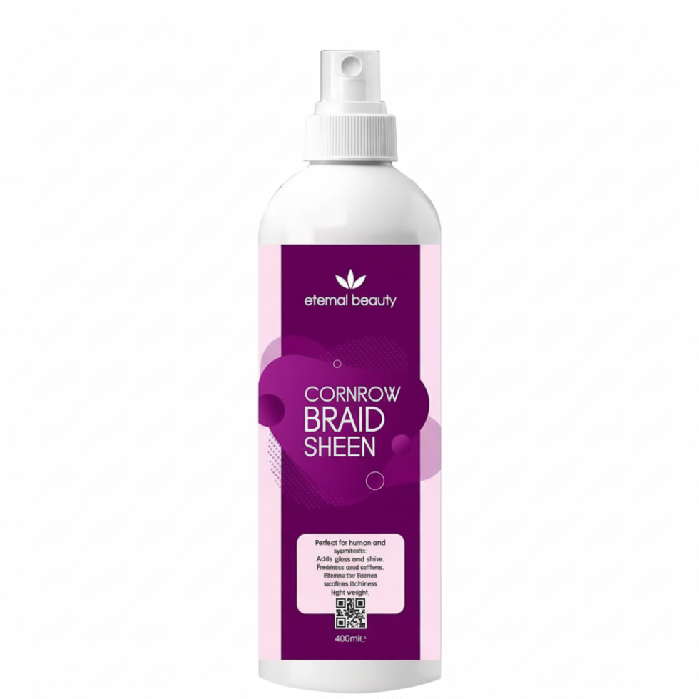 Eternal Beauty cornrow braid sheen spray 400ml for shine frizz control and nourishment