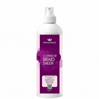 Eternal Beauty cornrow braid sheen spray 400ml for shine frizz control and nourishment