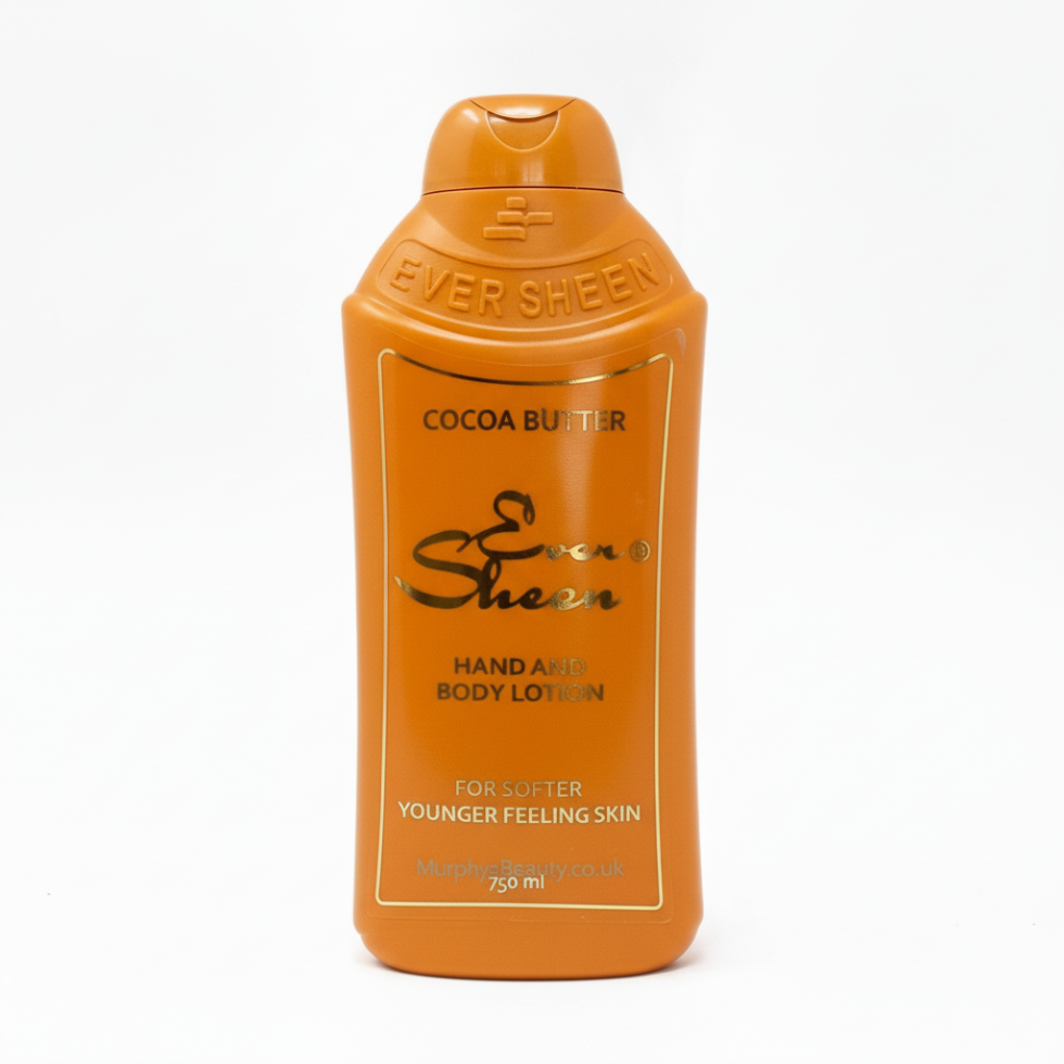 Ever Sheen Cocoa Butter Hand and Body Lotion 750ml bottle for soft silky nourished glowing skin care