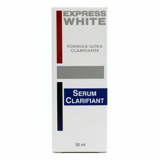 Express White Clarifying Serum bottle for bright even skin tone dark spots and hyperpigmentation care