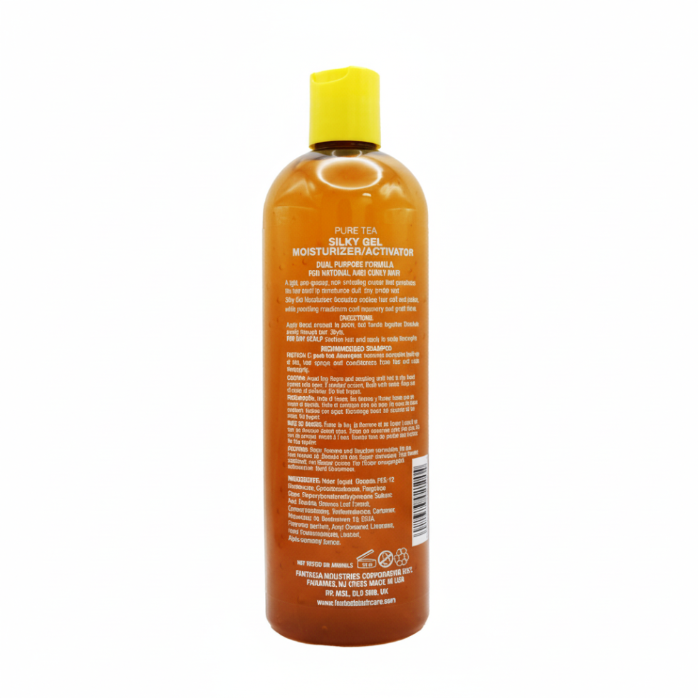 Fantasia IC pure tea silky gel moisturizer activator 473ml hydrating shine enhancing curl defining hair gel for soft smooth manageable hair