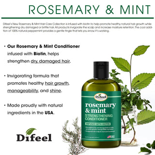 Difeel Rosemary & Mint Conditioner 355ml | Strengthen, Nourish & Promote Hair Growth