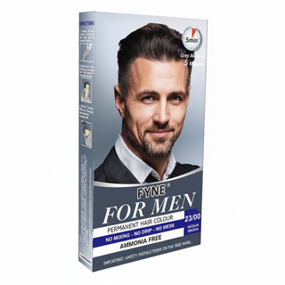 FYNE 23/00 medium brown men hair colour ammonia free grey coverage natural brown grooming long lasting hair dye men