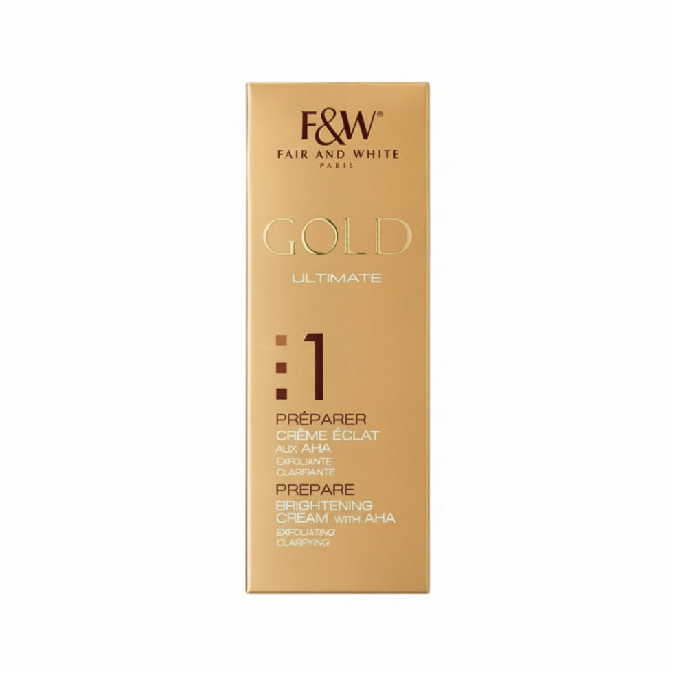 F and W gold AHA brightening cream 75ml night exfoliating glow treatment even skin tone face