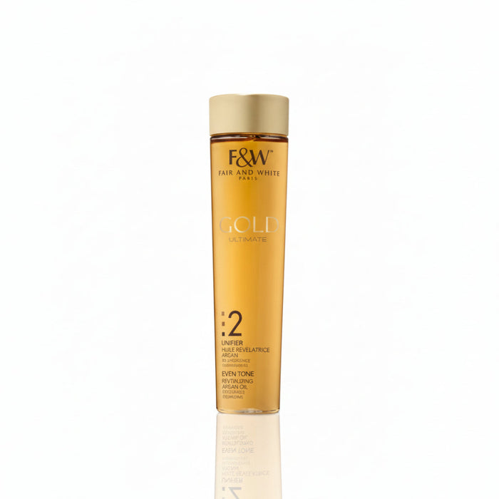 F and W gold argan oil even tone 200ml brightening dry oil smooth radiant skin care