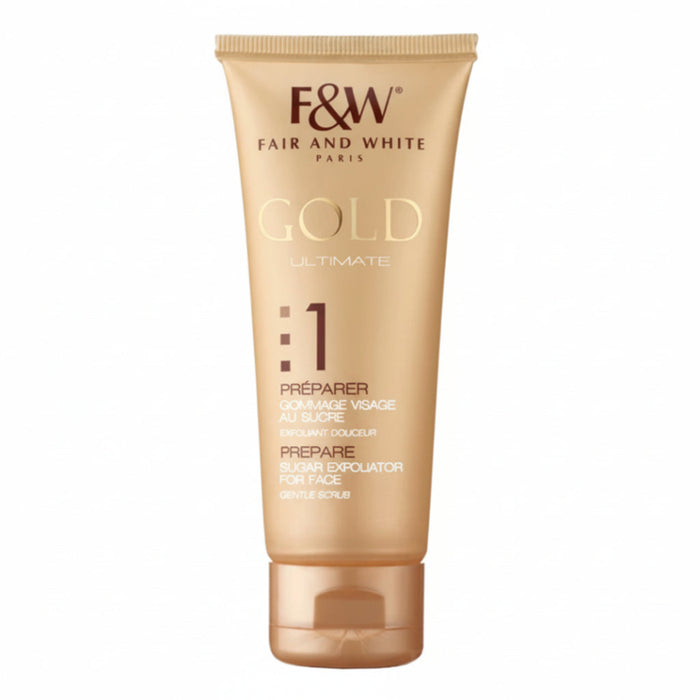 F&W Gold Sugar Exfoliator 75ml | Gentle Face Scrub Glow Care