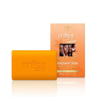 F&W Miss White Carrot Exfoliating Soap Scrub 200g for bright, smooth and radiant skin