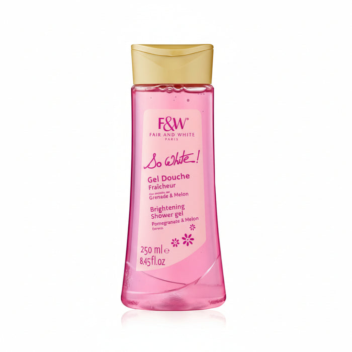 F&W So White Brightening Shower Gel 250ml for glowing smooth even toned skin