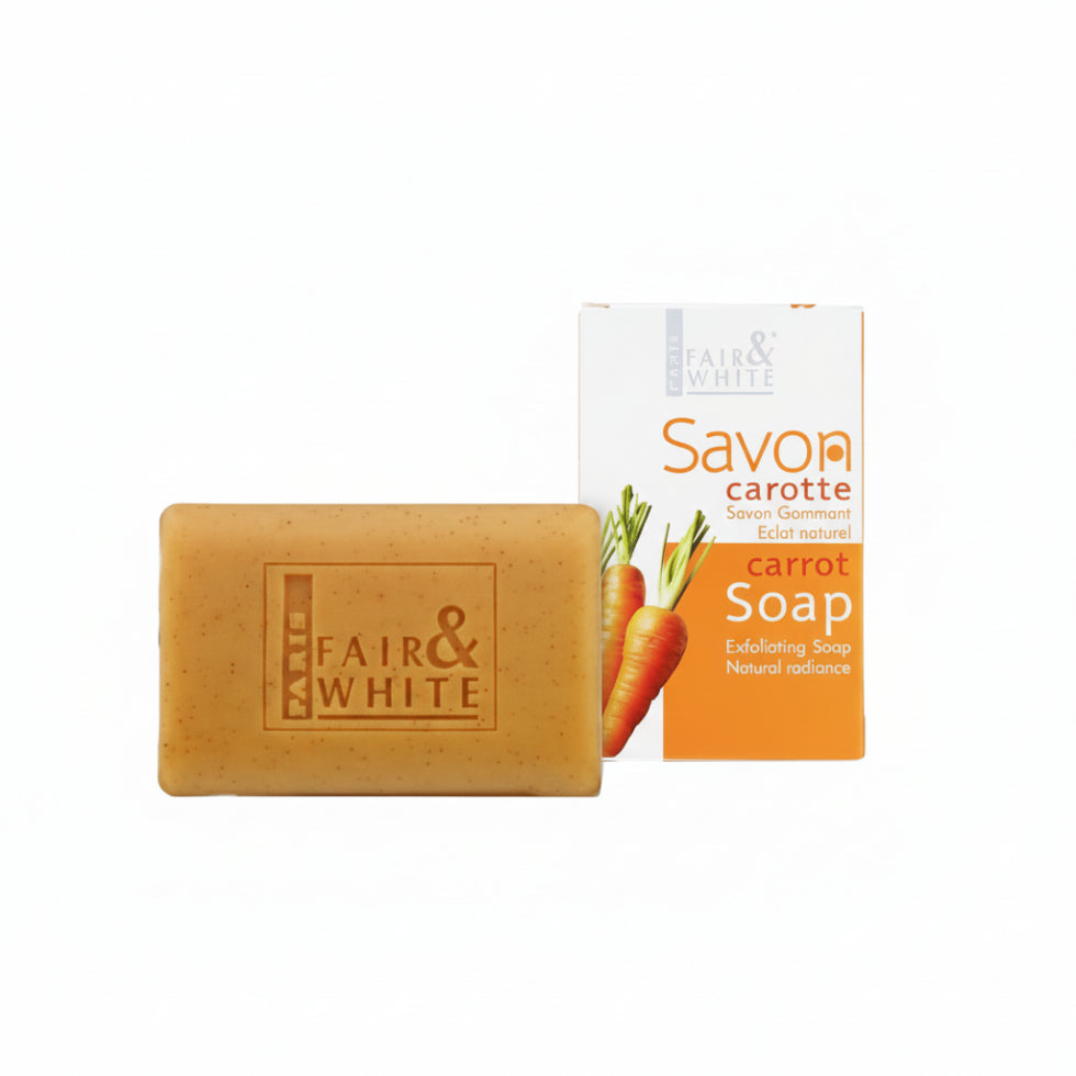 Fair & White Carrot Exfoliating Soap 200g for bright smooth glowing skin