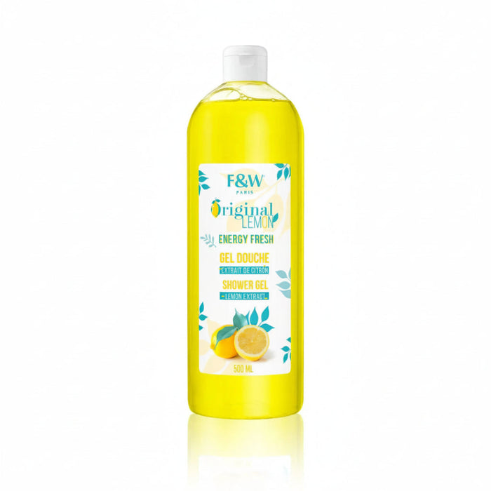 Fair and white lemon energy fresh shower gel 1000ml refreshing cleansing body wash
