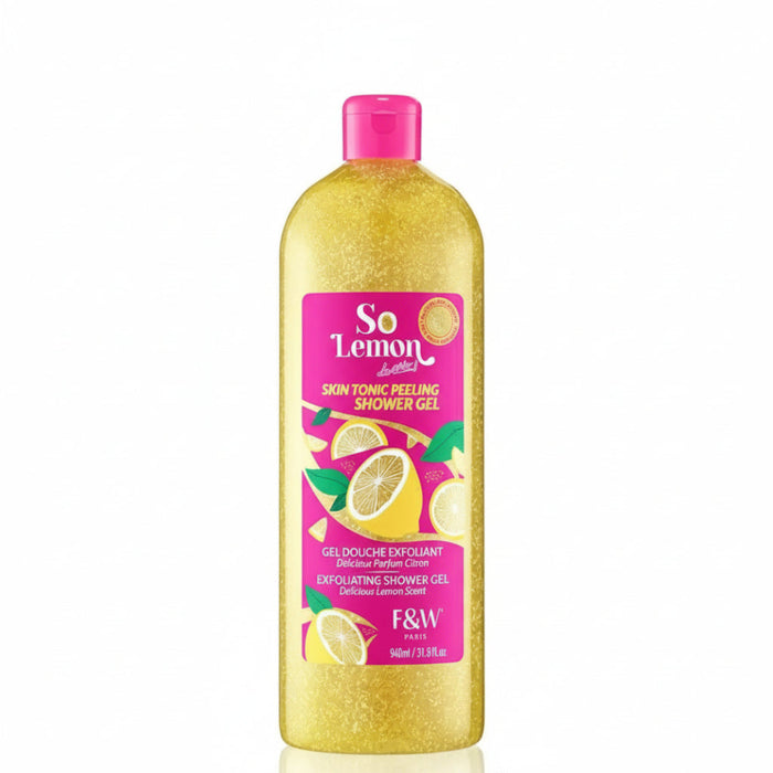 Fair and white lemon peeling shower gel 940ml brightening exfoliating body wash glow