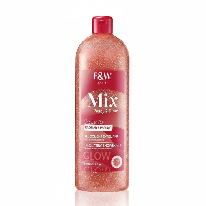 Fair and white ready 2 glow radiance peeling shower gel 940ml exfoliating brightening body wash