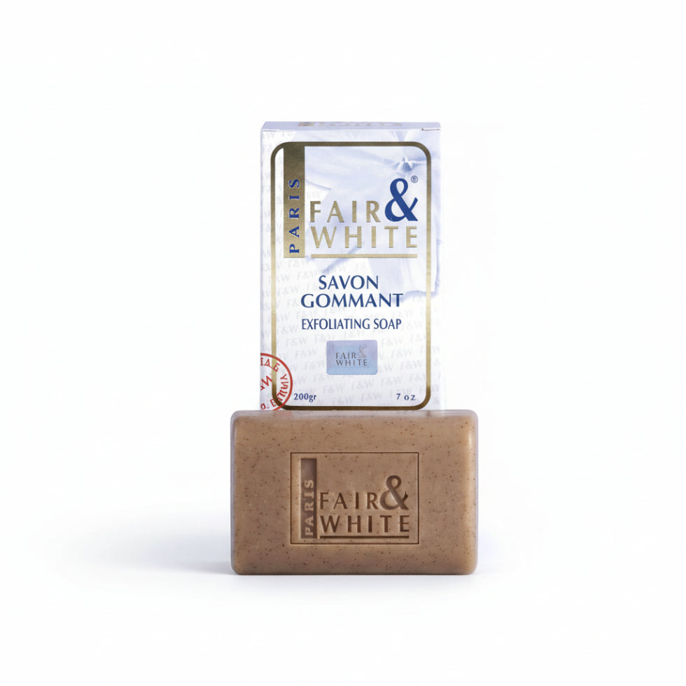 Fair & White Savon Gommant Exfoliating Soap 200g for smooth radiant glowing skin