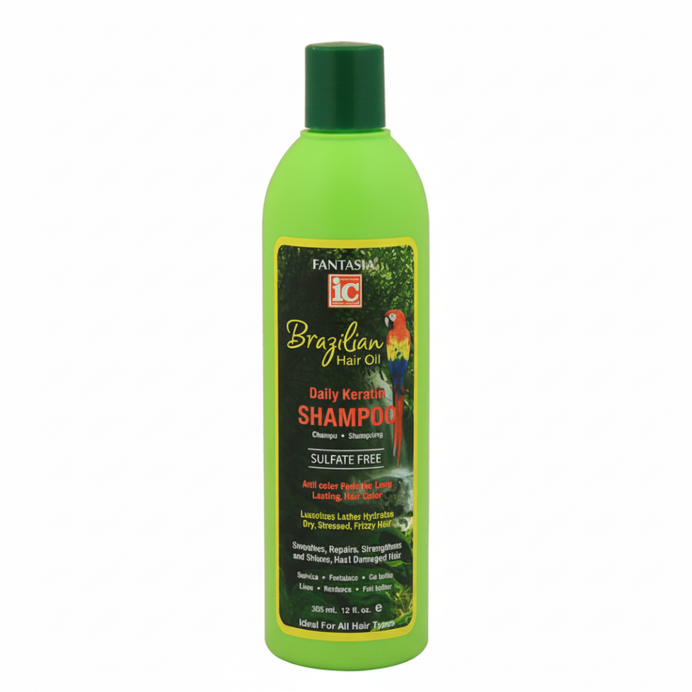 Fantasia IC brazilian hair oil daily keratin shampoo 355ml hydrate strengthen hair shampoo for smooth shiny frizz free healthy and repaired hair